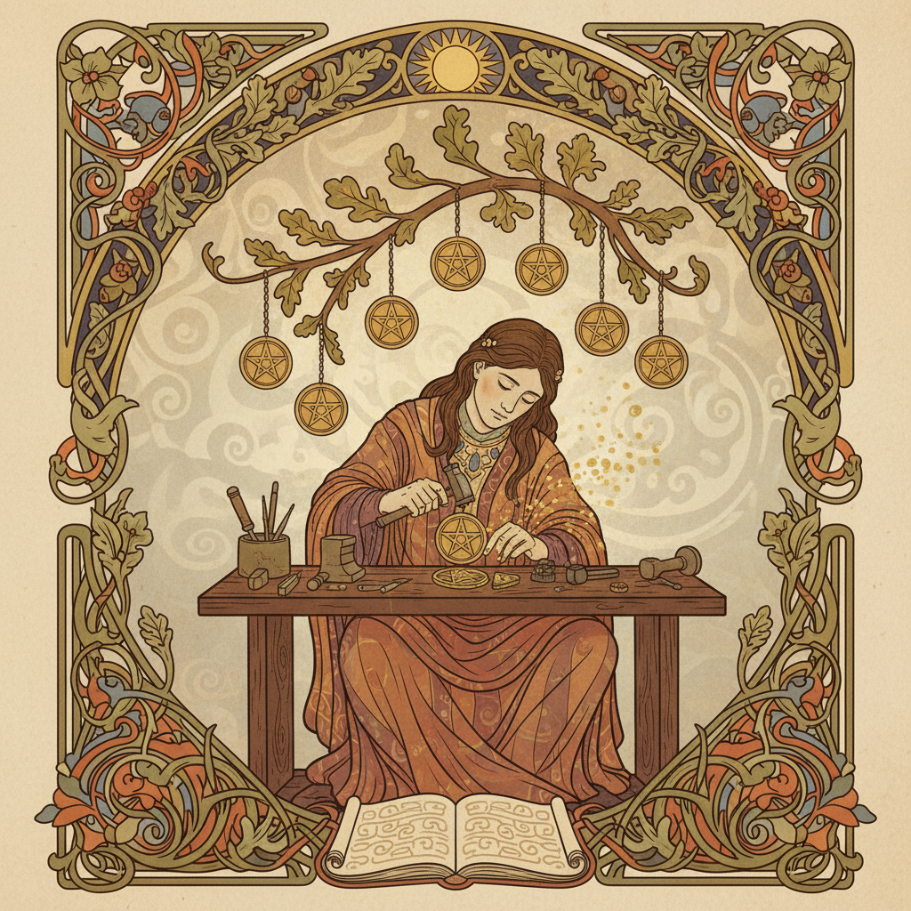 Eight of Pentacles tarot card