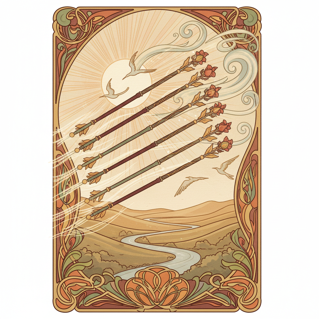 Eight of Wands tarot card