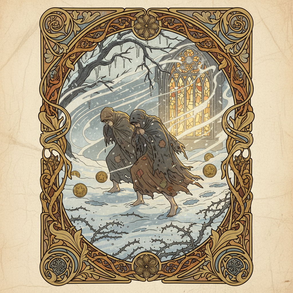 Five of Pentacles tarot card