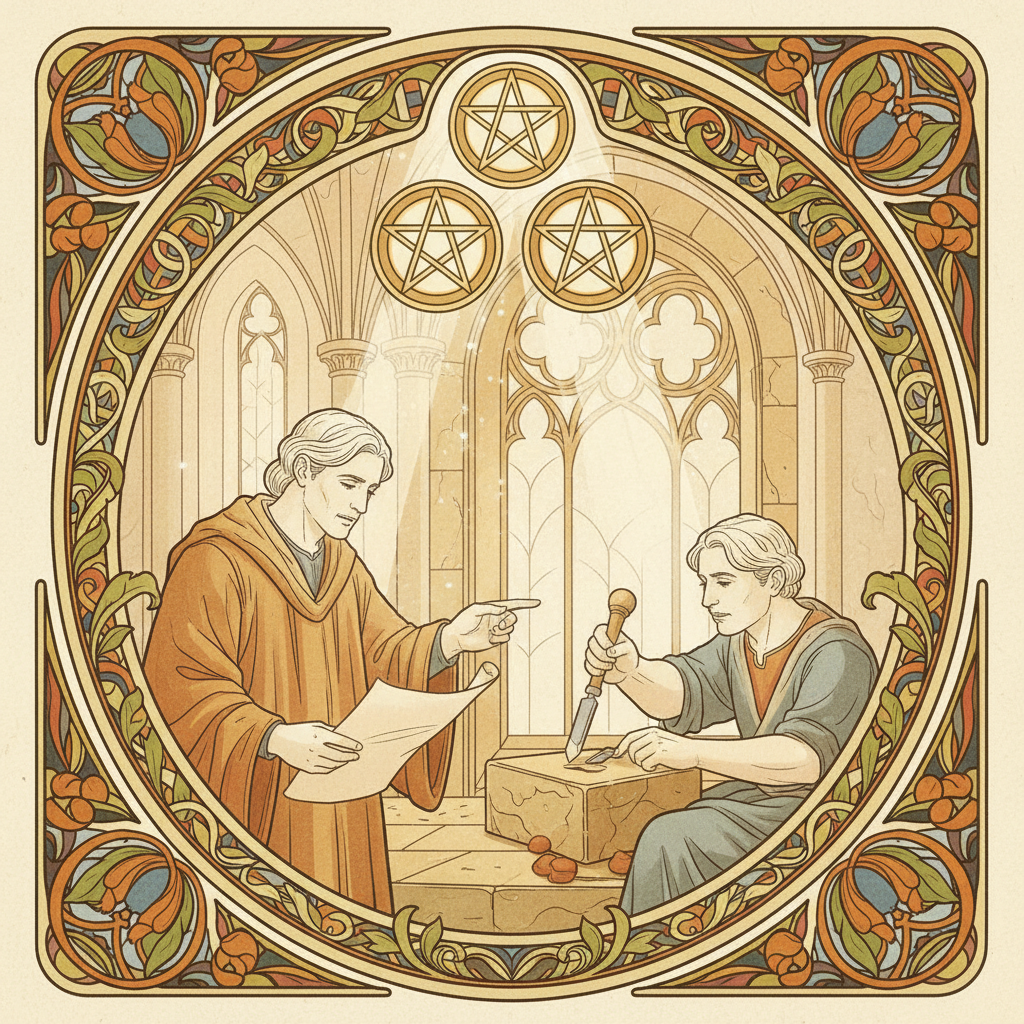 Three of Pentacles tarot card